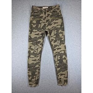 I & M Jeans Womens High Rise Camo Skinny Jeans Distressed Size 3 IH8312HSC